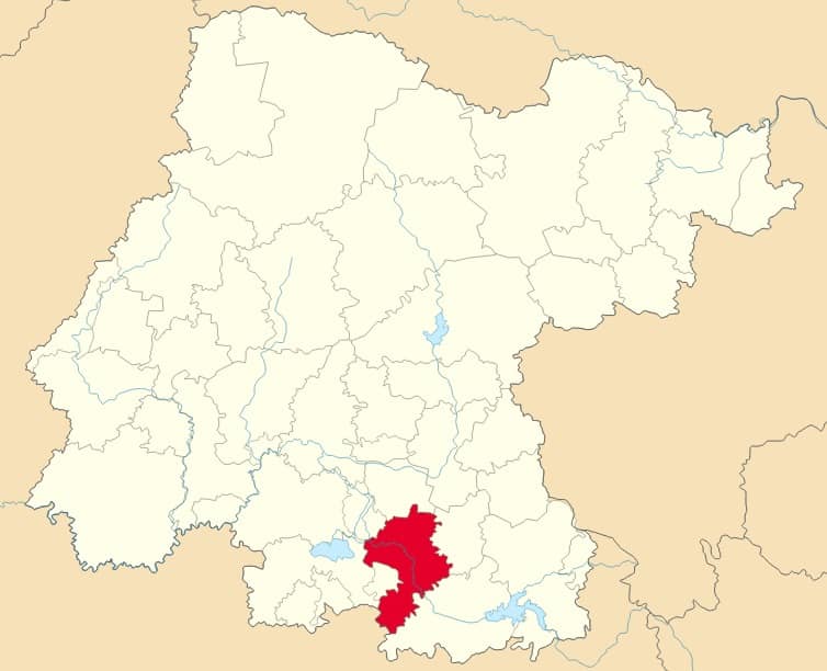 Mapa de la región de Salvatierra en el estado de Guanajuato.