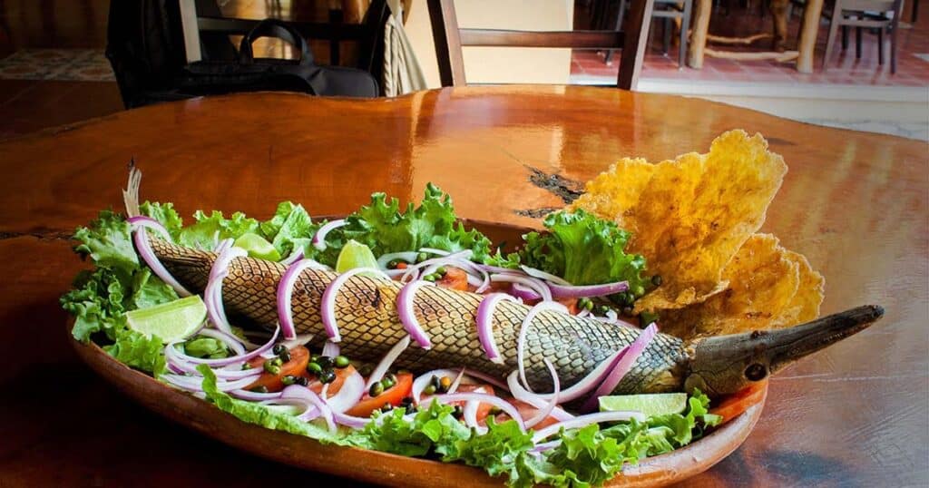  Pejelagarto, gastronomía de Palizada, Campeche. 