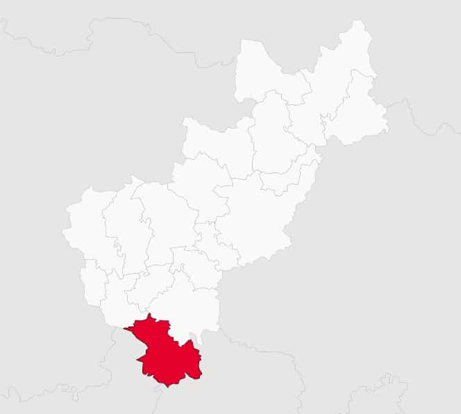 Mapa del municipio de Amealco en el estado de Querétaro.