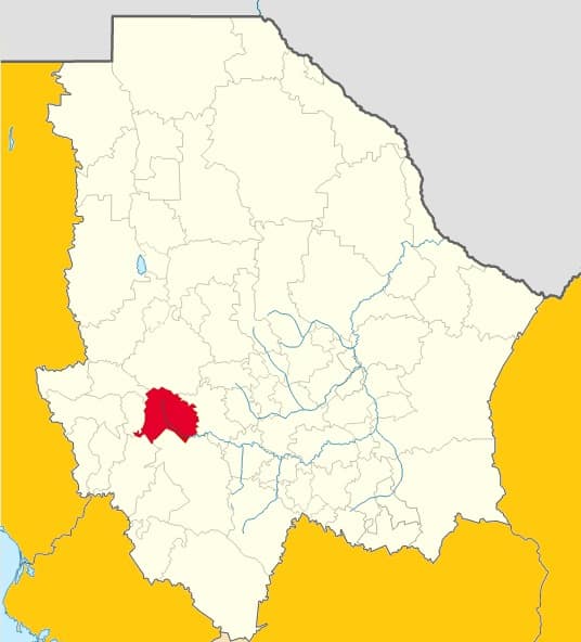 Ubicación de Creel en el Municipio Bocoyna en el mapa del estado de Chihuahua.