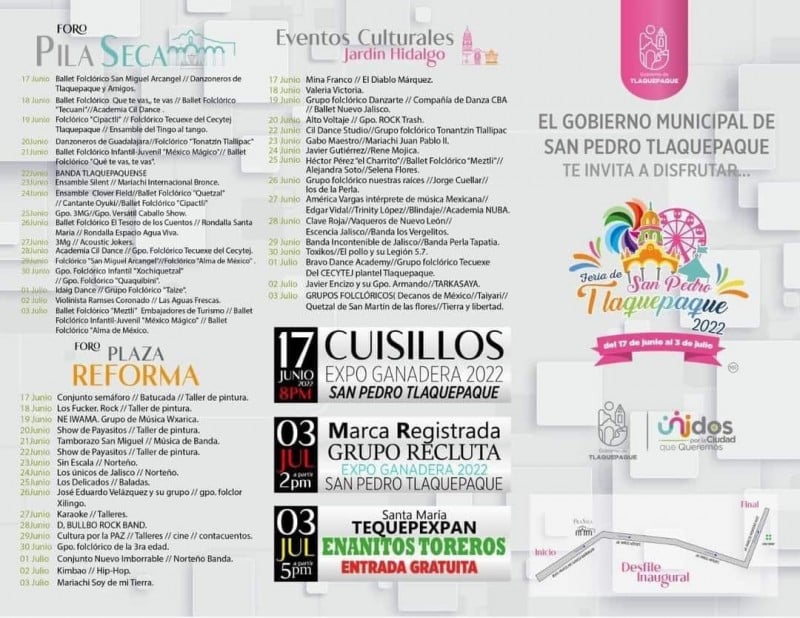 Programa de la Feria de San Pedro Tlaquepaque