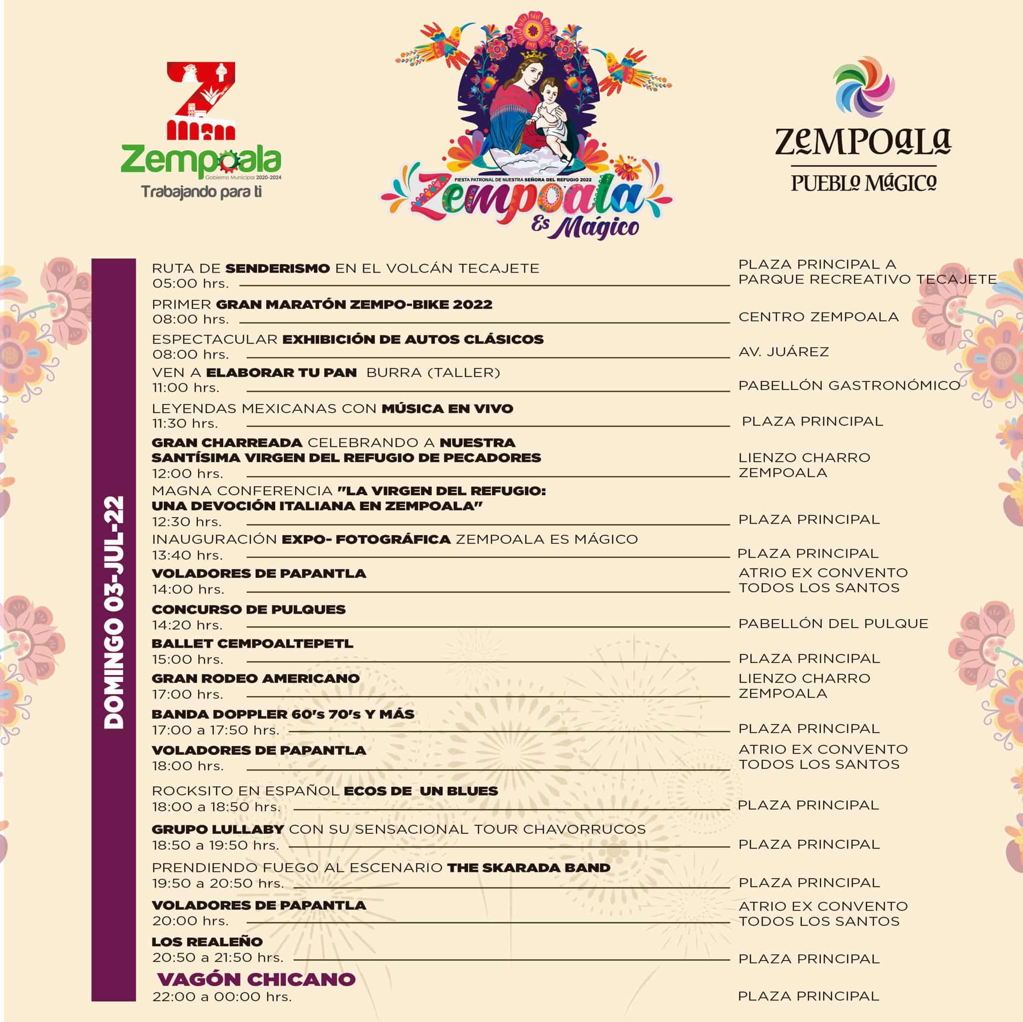 Programa a la Feria Patronal de Zempoala