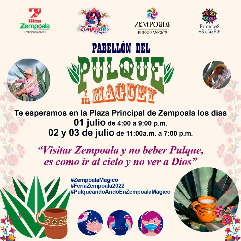Invitación al Pabellón del pulque en la Feria Patronal de Zempoala