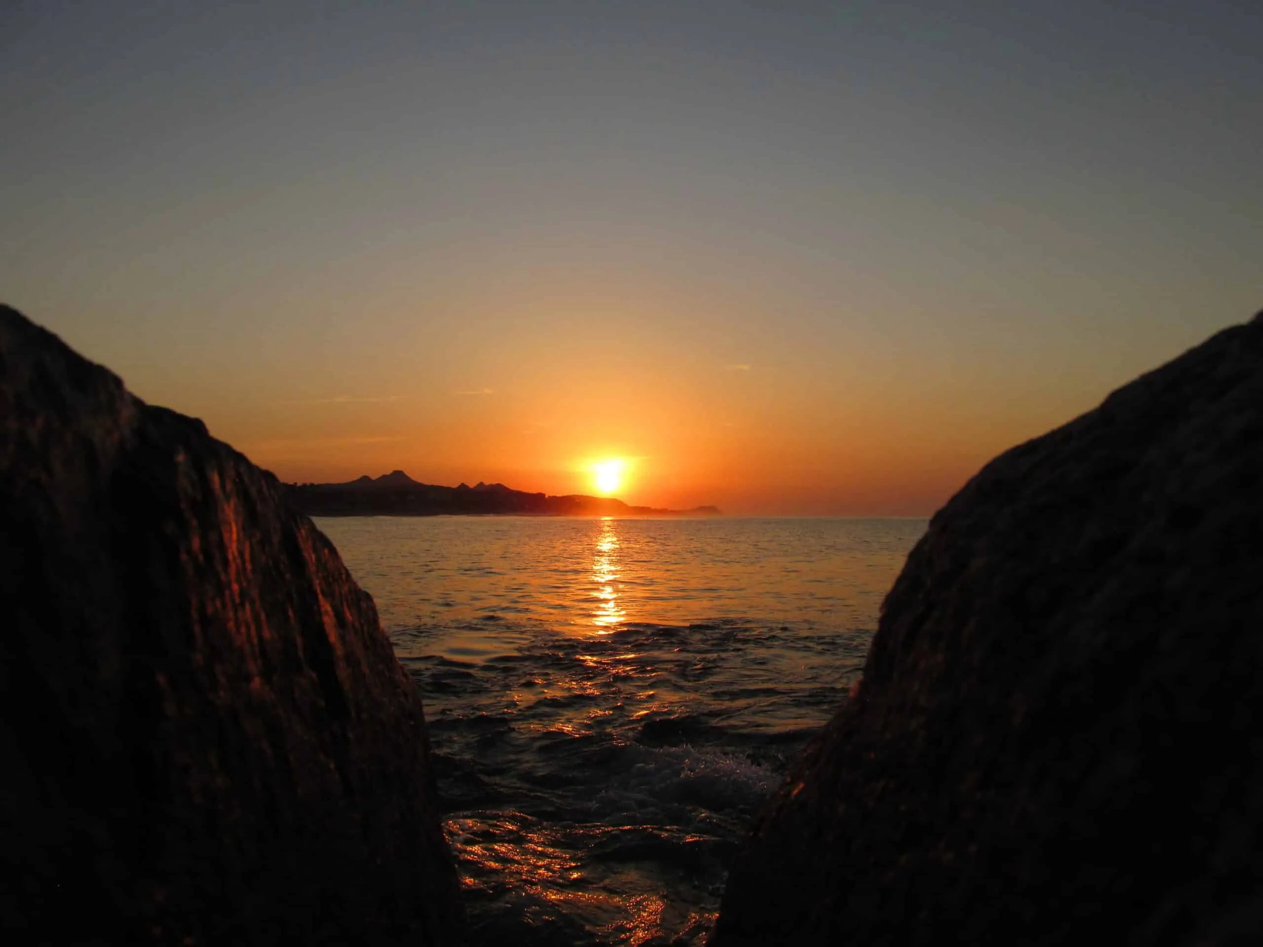 Atardecer en playa mexicana