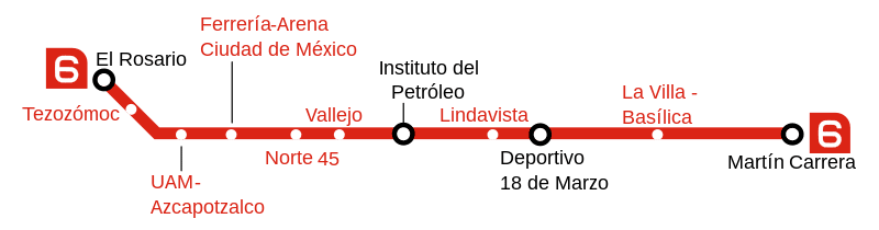 Línea 6: El Rosario - Martín Carrera