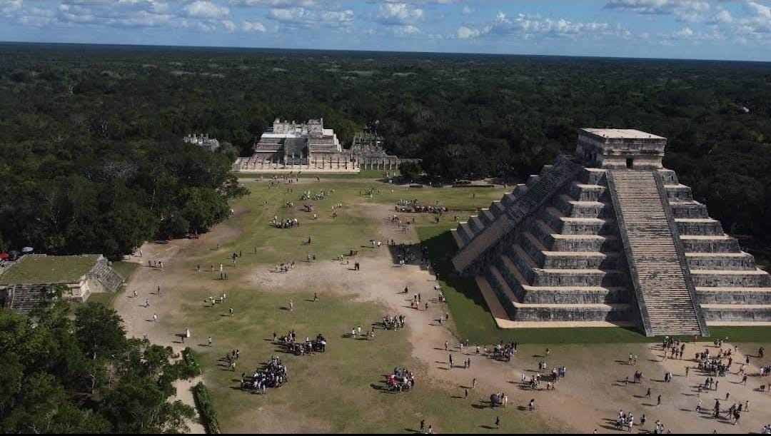 Vista aerea de Chichén Itzá.