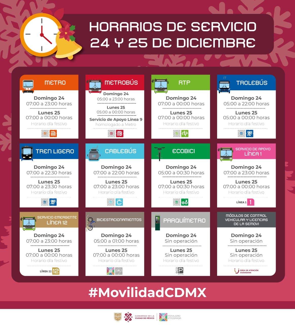 Estos son los horarios del metro y metrob s en navidad y a o nuevo