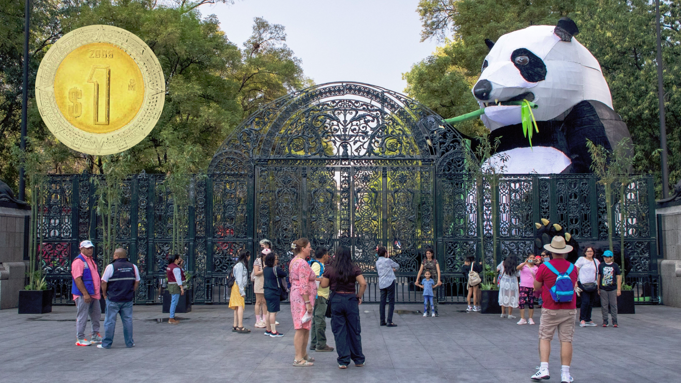 Estas son las máquinas para grabar monedas en el Zoológico de Chapultepec