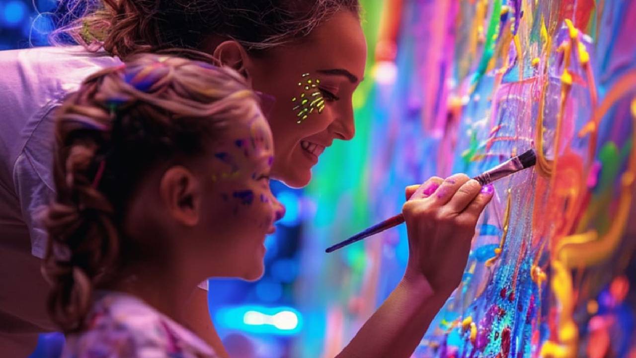 ¿Buscas diversión familiar? En Neon Brush, tú y tus pequeños pueden descubrir la magia de la pintura neón en una experiencia artística única.