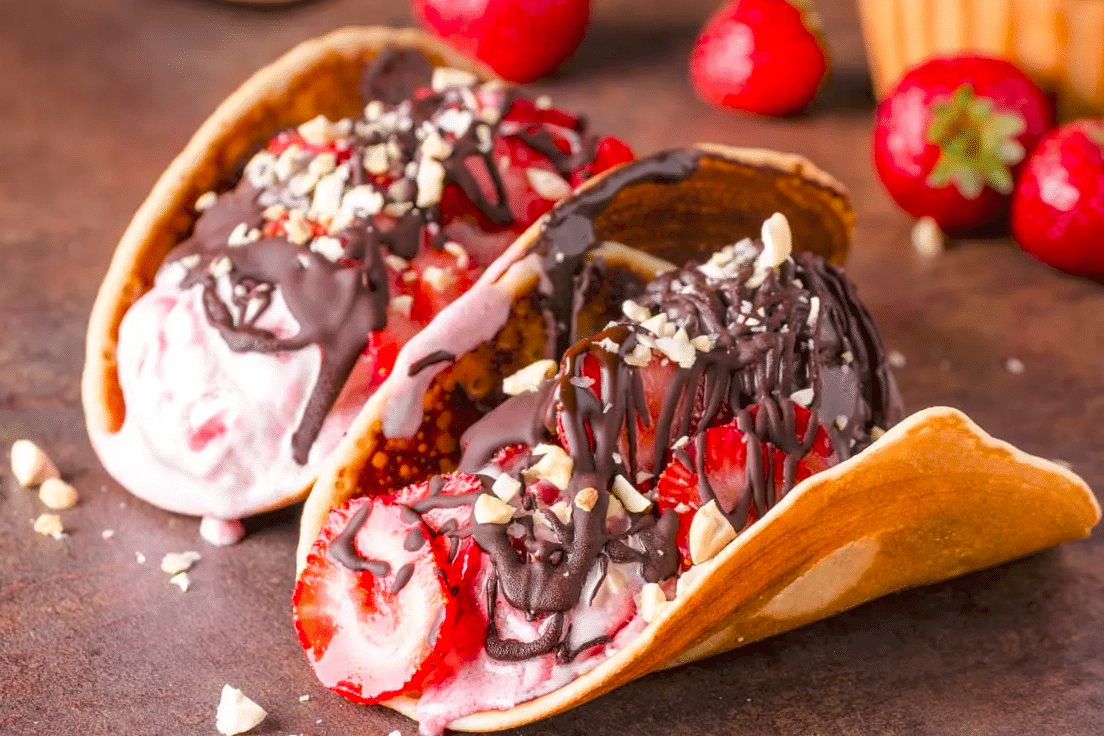 Tacos de helado entre los tacos exóticos de México