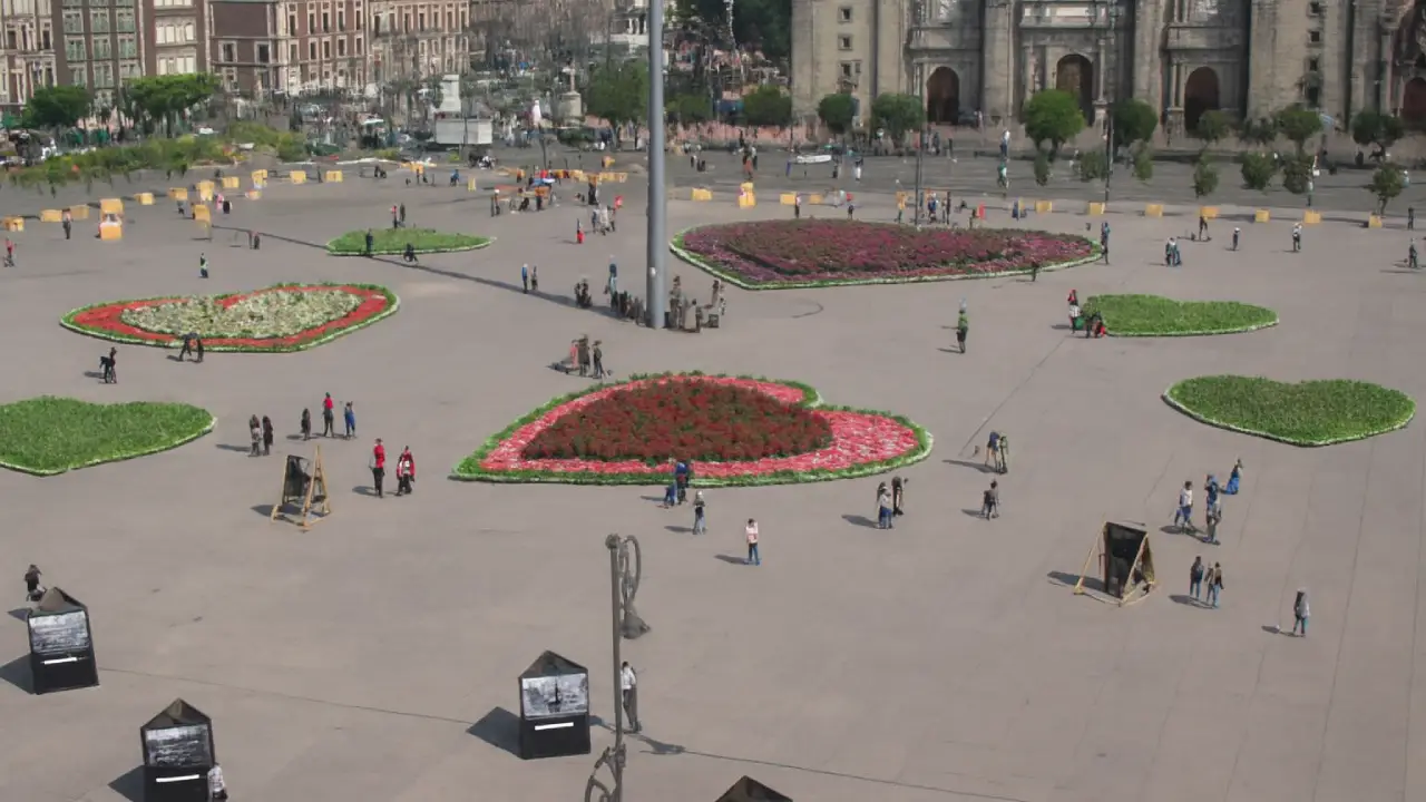 Jardín del Buen Amor llega al Zócalo CDMX con más de 10 mil flores y cine gratis